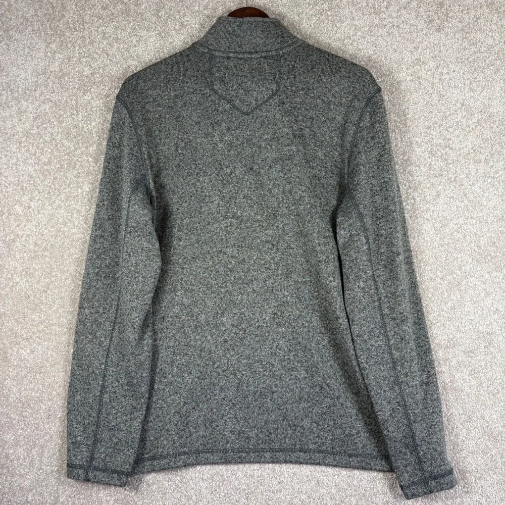 Eddie Bauer Mens Gray Heather Quarter Zip Pullover Sweater Knit Jacket Large